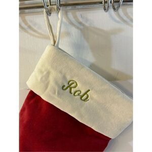 Pottery Barn Elf Stocking Rób 11x7”‎ red white